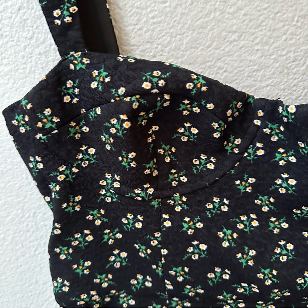 Anthropologie Hutch Ditsy Floral Corset Mini Dress Black womens M - Picture 8 of 12
